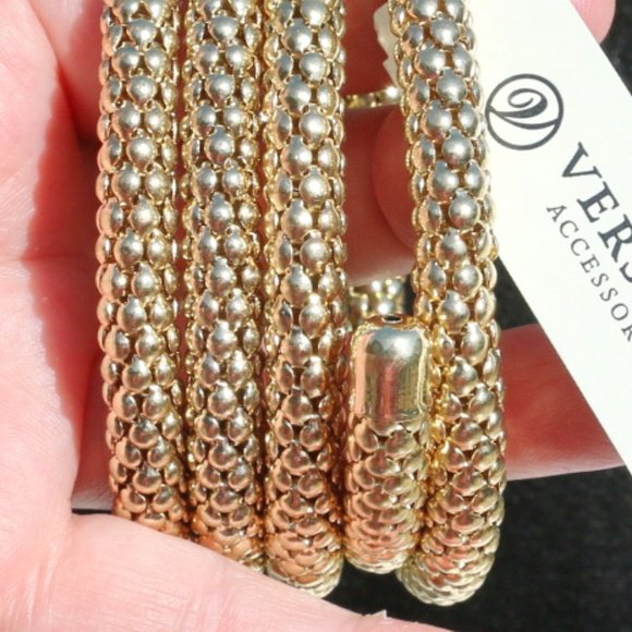 Ethnic Egyptian Goddess Revival Style Goldtone Bohemian Coil Statement Bracelet - Picture 2 of 3